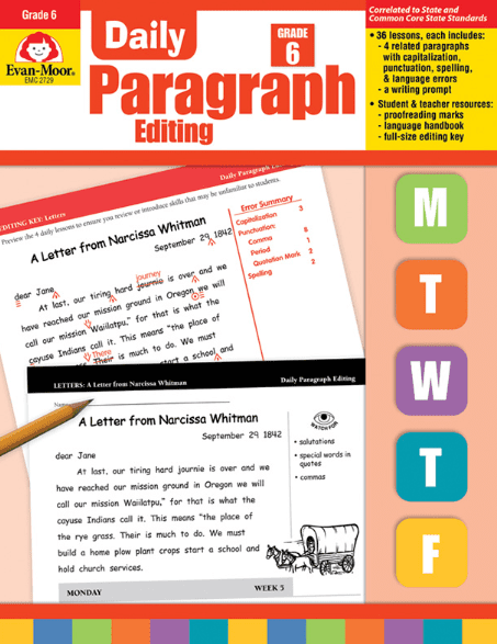 Daily Paragraph Editing Grade 6 from Evan-Moor