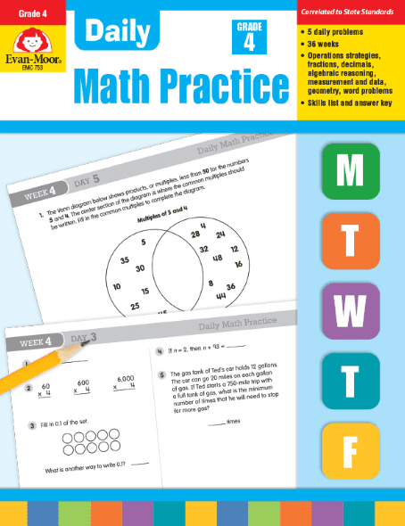 Daily Math Practice Grade 4 from Evan-Moor