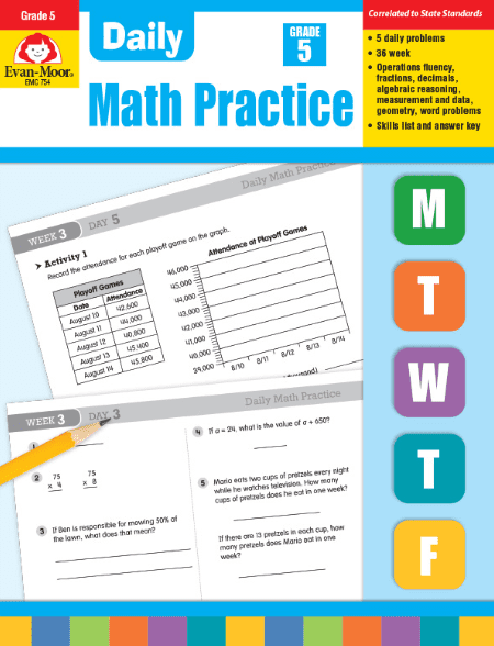 Daily Math Practice Grade 5 from Evan-Moor
