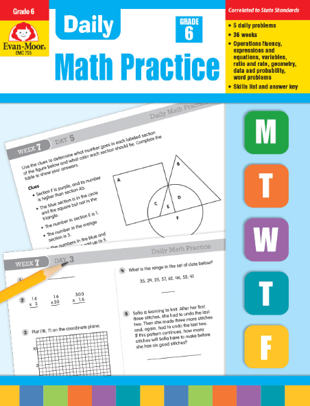 Daily Math Practice Grade 6 from Evan-Moor