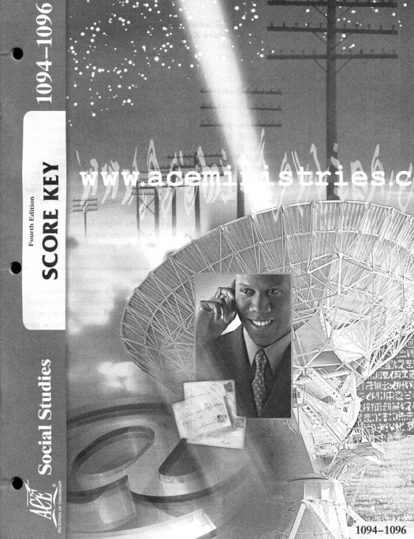 Social Studies Key 1094-1096 from Accelerated Christian Education ACE