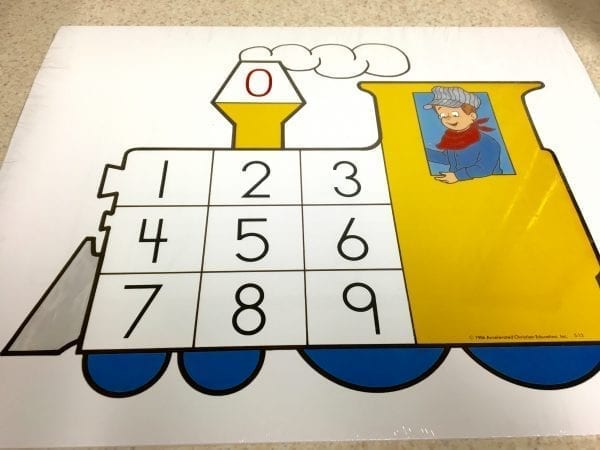 Kindergarten Number Train Cards