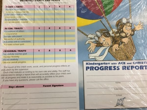 Kindergarten Progress Report