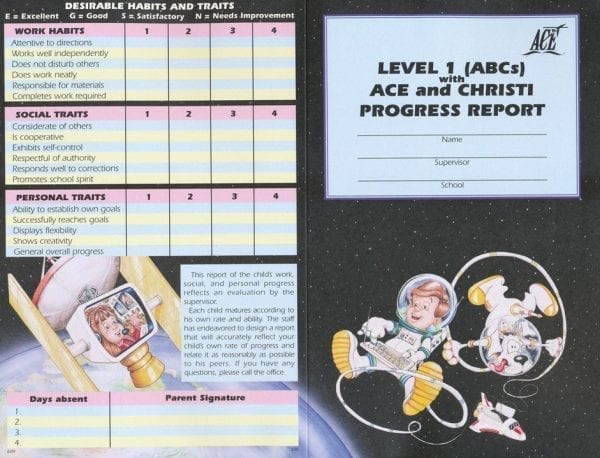 ABC Progress Report by Accelerated Christian Education ACE